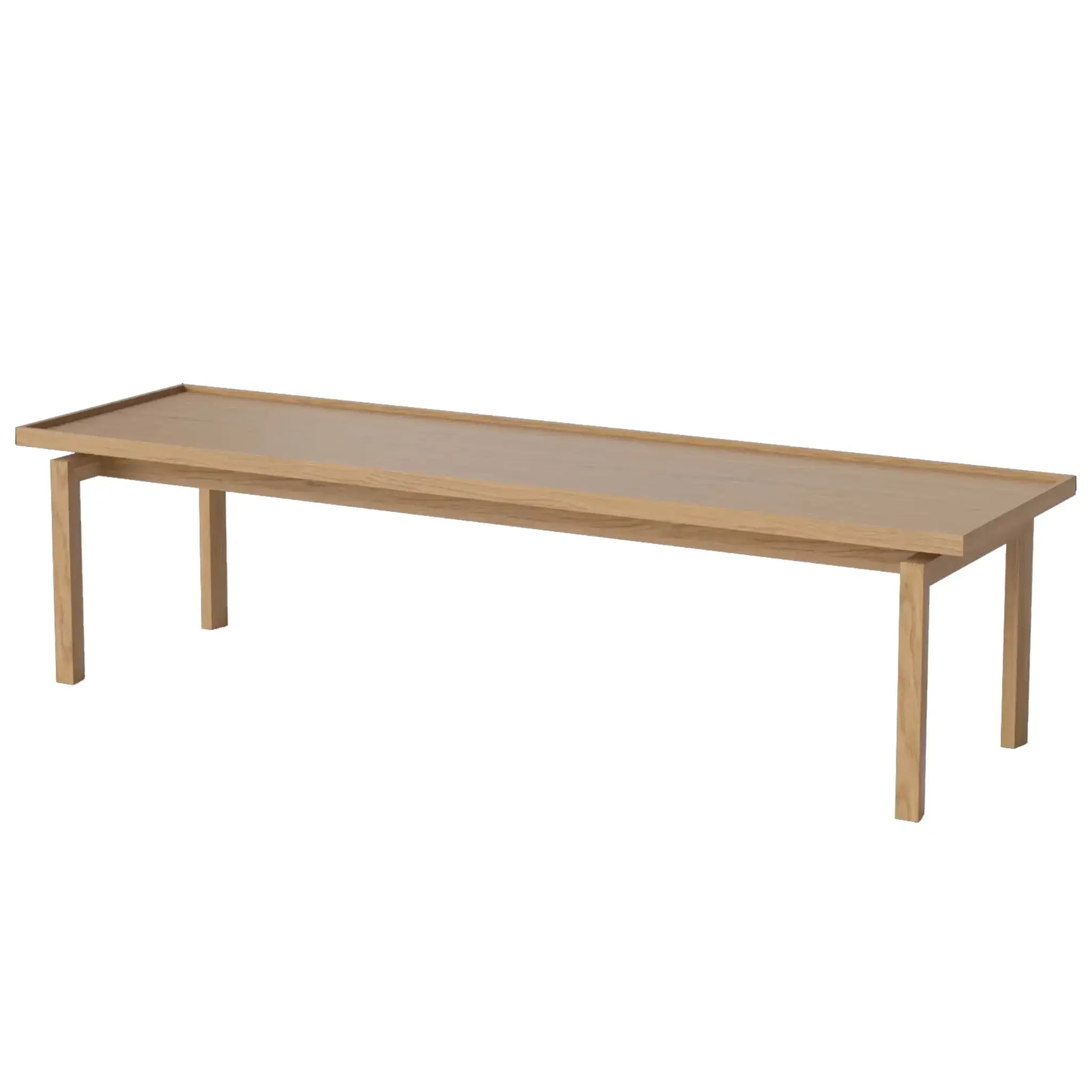 Long version of the Raha Table showing its low, elegant profile and slim legs