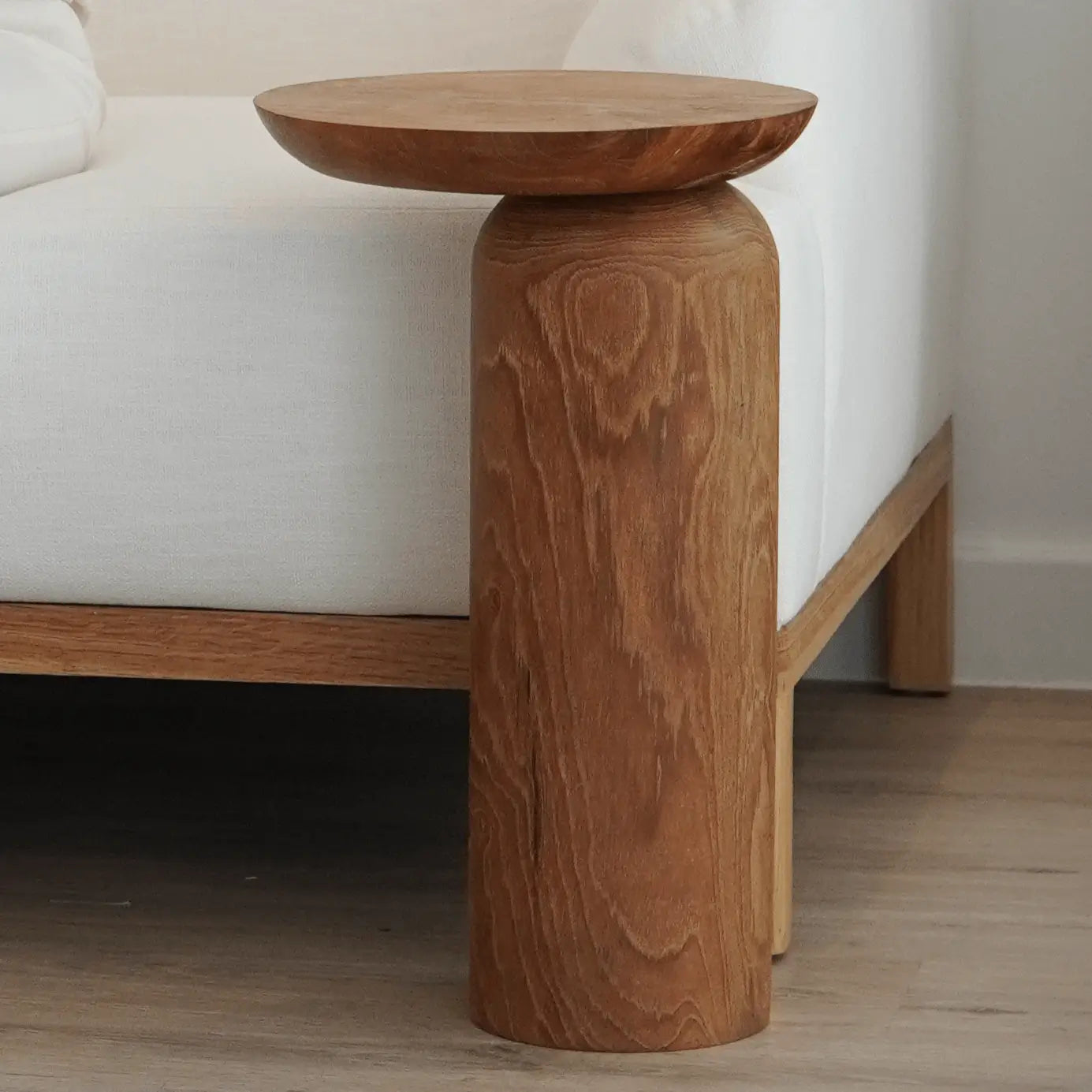 Aża Side Table in warm teak wood, bringing balance and harmony to your home