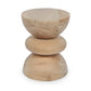 Angled side view of the Khayal Side Table highlighting its natural oak texture